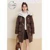 ZIHAN Women's 2025 Winter Long Hooded Duck Down Jacket with Fox Fur Collar