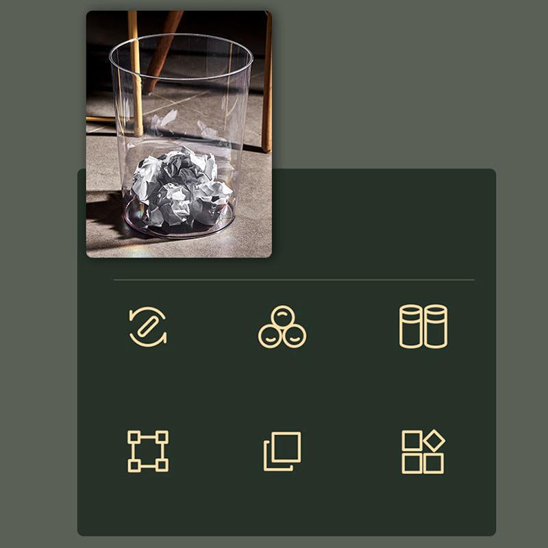 Transparante Prullenbak Zonder Deksel Afvalbak Thuis Kantoor Bureau Afval Afvalcontainer Afvalmand Keuken Vuilnisbak