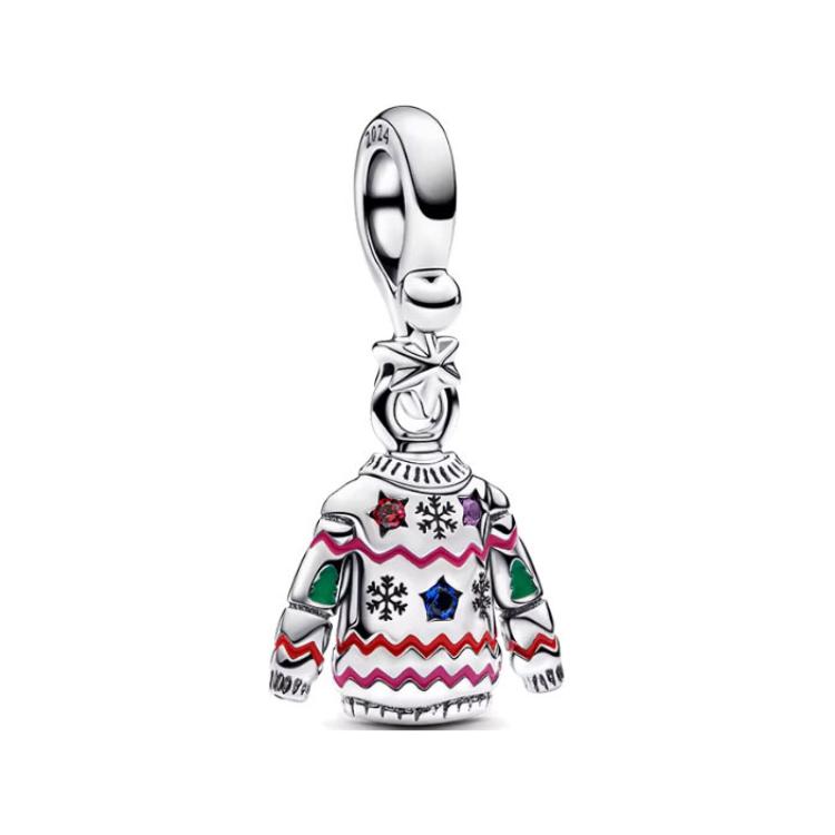 

Pandora Christmas Sweater Back Engraving Pendant Women Jewelry Multicolor 793596C01 Box