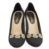 Excellent CHANEL pumps Camellia COCO Mark Rhinestone Wedge Sole black 37 G28002 Used
