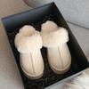Fashion Comwarm Women's Fur House Slippers Indoor Non-slip Thick Sole Fluffy Bedroom Slides Winter Fuzzy Shoes Warm Plush Cotton Slipper