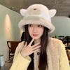 Women's New Autumn and Winter Korean Version Big Head Circumference Plush Basin Hat Cute Face Small Warm Hat Autumn and Winter Warm