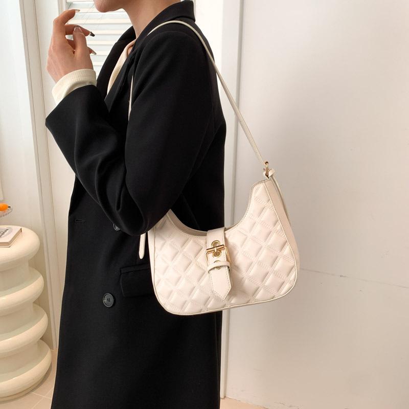 Einfache Unterarmtasche für Damen mit großem Fassungsvermögen Frühling Neue modische Unterarmfarbe Modische lässige Schultertasche