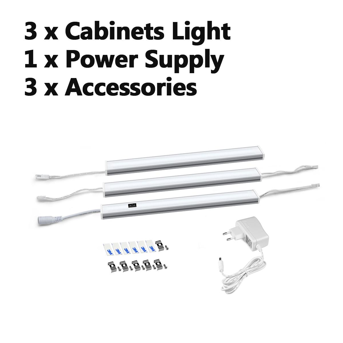 

1-5 шт., 40 см, 6 Вт, умная ручная кухонная лампа, серия светодиодных светильников для шкафа, шкафа, спальни, лестницы, ночной датчик движения, освещение с вилкой европейского стандарта 3PCS+EU Plug теплый белый