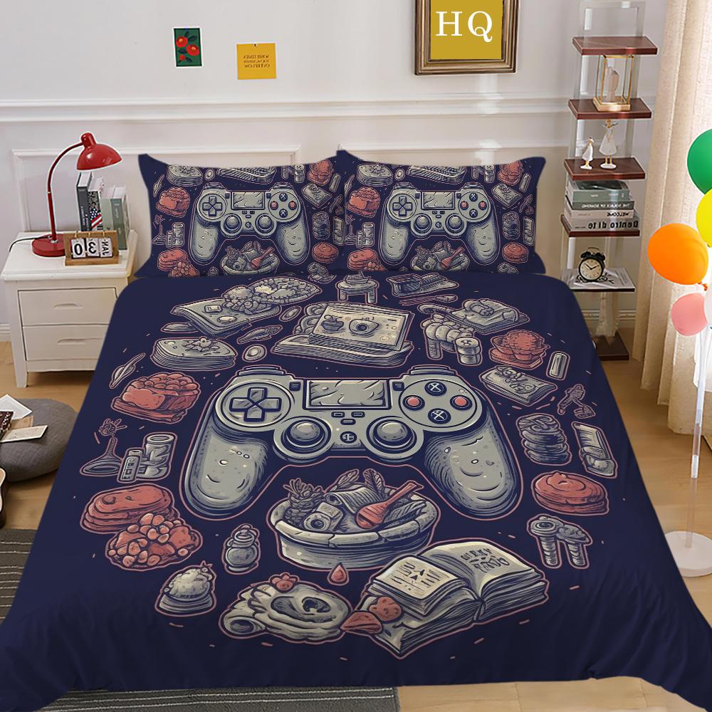 Bedding Cover Set with Pillowcase Home Bedclothes Game Console High Quality Duvet Cover Set Full Queen Size Bed Sets
