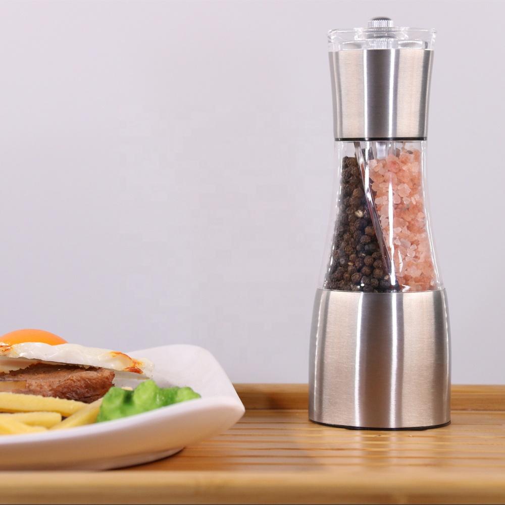 Factory DUO Stainless Steel Manual Salt and Pepper Grinder (Silver,140ml) серебряный