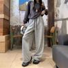 Bow-printed sweatpants women's spring and autumn new loose and thin corset sweatpants high-waisted casual wide-leg pants
