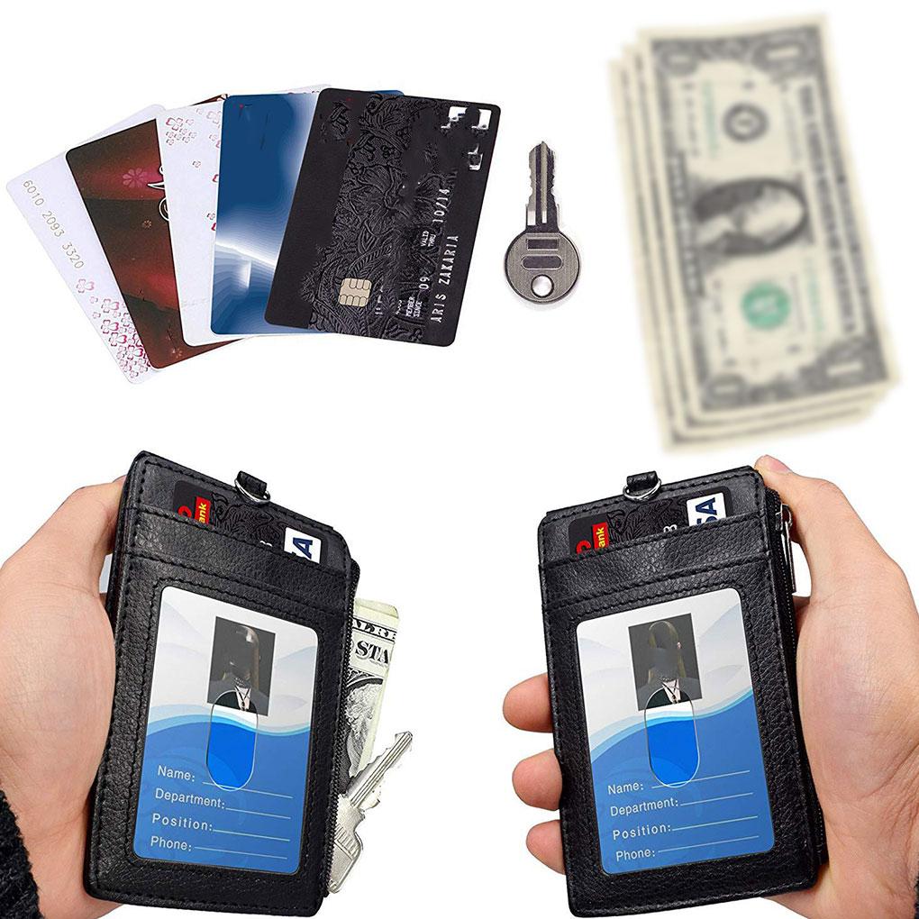 Cards Anti-theft Holder Case Multi-Compartments PU Leather Desk Purse Hasp Organizer Wallet Travel Office Business