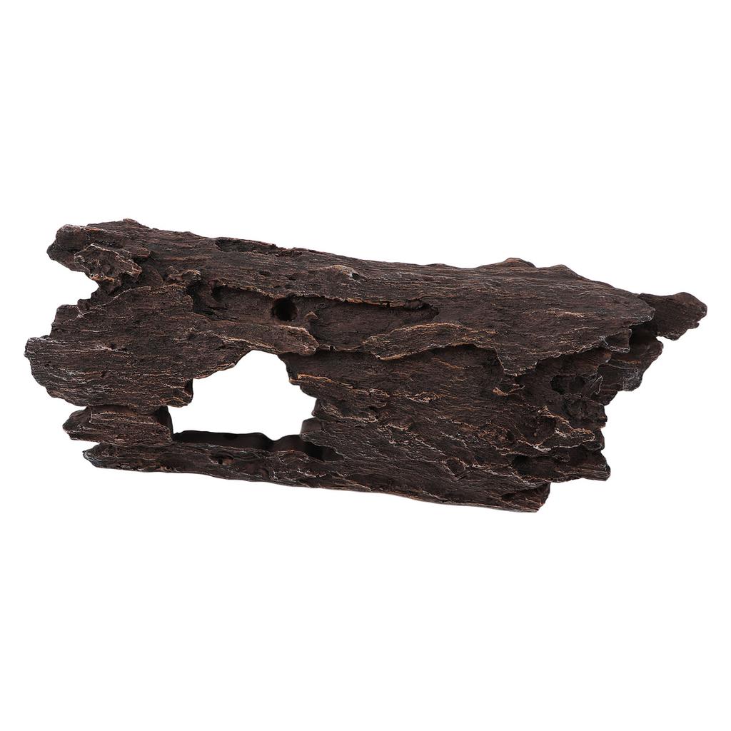 Resin Wood Aquarium Decorations Reptile Hollow Tree Trunk Cavern Bark Bend for Lizard Tortoise Spider