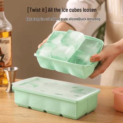 Easily Usable Large Ice Cube Mold, Food-Grade Silicone Tray, Home Ice Making Box, Freezing Tool