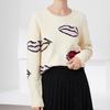 Women's Crew Neck Sweater Autumn Winter Thick Loose Printed Sweater Soft and Comfortable Knit Pullover Sweater