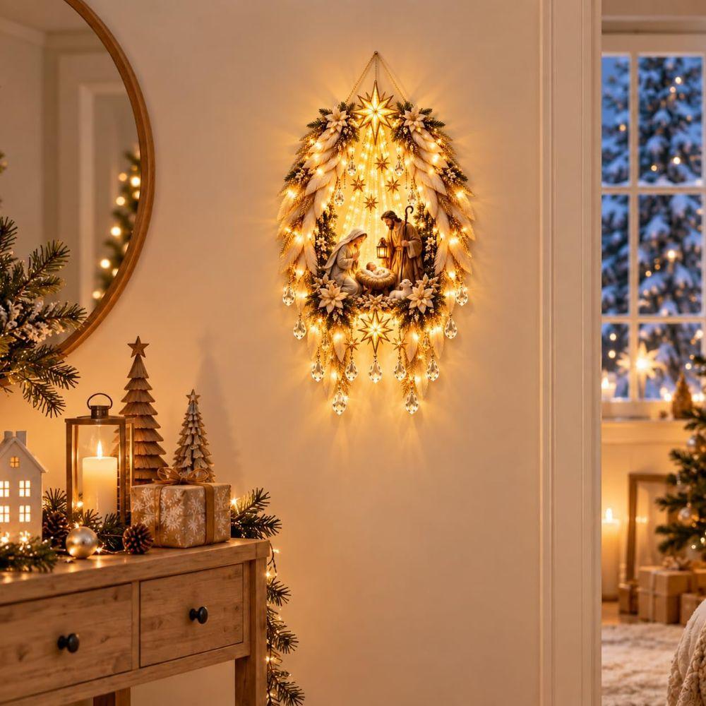 LED Angel Blessing Wall Light Starglow Cascading Glowing Star Light Christmas Holiday