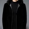 Mink Jacket Men's Whole Mink Hooded Mink Fleece Coat Imitation Fur Mink Fleece Men's Short Mink Hair Autumn and Winter