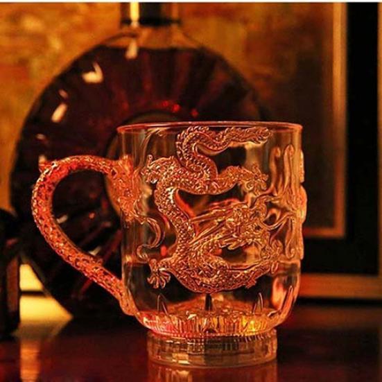 LED blinkande färgbyte Vattenaktiverad Light Up Dragon Beer Whisky Cup Mugg
