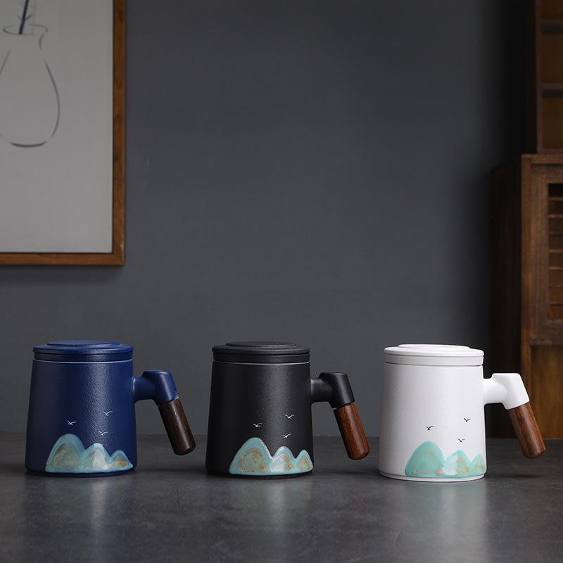 Wanli Jiangshan Office Water Cup Mug with Gift for Teachers and Students Company Annual Meeting