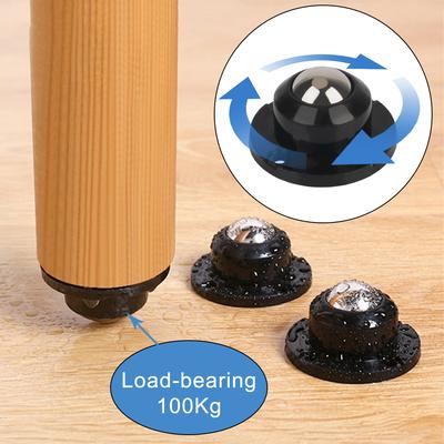 Mini ruedas giratorias (4 unidades) para silla de escritorio, ruedas autoadhesivas de acero inoxidable con rotación de 360° y polea universal.
