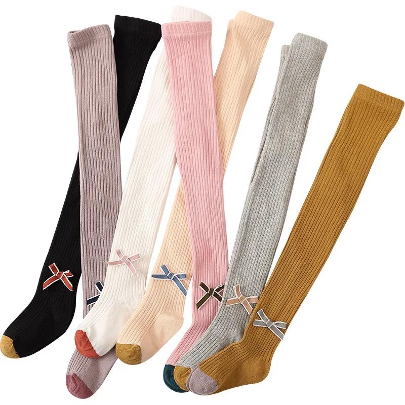 Girls Tights Children Baby Stockings Spring Autumn Tights Winter Warm Pantyhose Cotton Cute Candy Color 2024 Fall Clothes