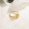 European & American Retro Irregular Water Drop Open Ring - Women's Adjustable Gold Smooth Ball Joint Ring
