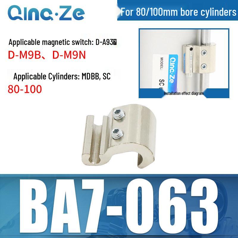 Zylinder SC CS1-F U mit Magnet schalterhalterung CMSG, Befestigungswinkel MBB und Zylinderzubehör D-A93 SU.