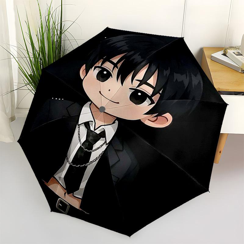 

1pc Anime Character Outdoor Umbrella - Automatic Opening/Closing, Portable 3-Fold Design, 8-Bone Iron Frame - Perfect Gift for Fans, Travelers, D