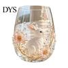 Luxuriöses Dekorative Glas 3D Tier Stielloses Weinglas, Meeresinspirierte Details Elegantes Klares Haus Getränkeglas, Langlebig für Küche Und Strand Getränke
