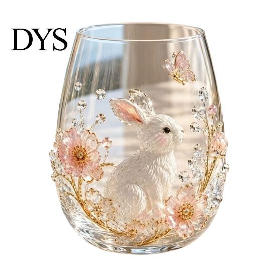 Luxuriöses Dekorative Glas 3D Tier Stielloses Weinglas, Meeresinspirierte Details Elegantes Klares Haus Getränkeglas, Langlebig für Küche Und Strand Getränke