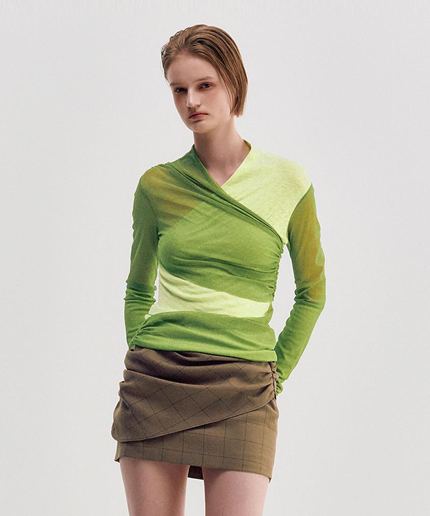 Kimjisu Layered Long Sleeve Top _ Green