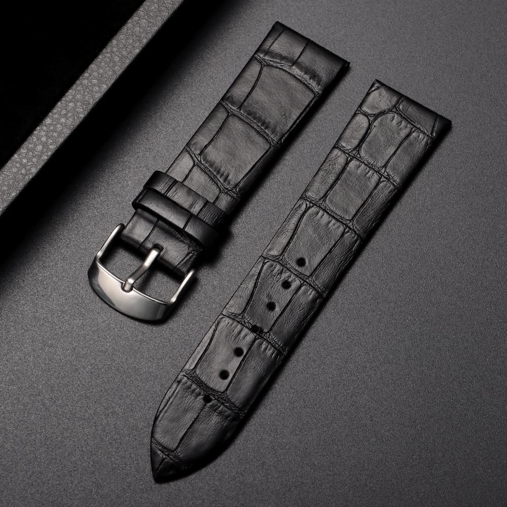 12mm 14mm 16mm 18mm 20mm 22mm Cowhide Watch Strap Universal Watchband for Women Men Solid Buckle Black Brown Watch Accessories