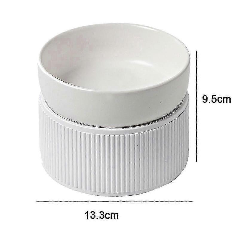 Non-Slip Ceramic Pet Bowl, Adjustable Height Elevated Dog Cat Dish, Spine-Friendly Feeder for Small Medium Pets