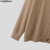 INCERUN Men's Lapel Neck Long Sleeve Buttons Knitted Casual Cardigan Tops