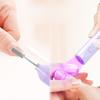 Electric Cordless Nail Drill Portable Rechargeable Nail File Cordless Nail Grinder 2 in 1 Nail Drill Lamp Ergonomic Handle 180MAh Purple for Manicure