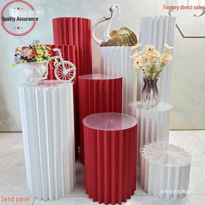 Folding Cylinder Dessert Table Columns: Origami Roman Columns & Round Display Cake Stand for Weddings and Birthdays