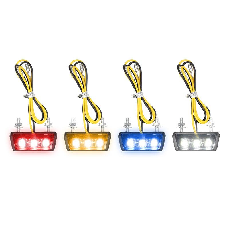 Motorcycle Modification Accessories License Plate Lights 12V License Plate Decorative Tail Lights, License Plate Lighting Small Lights Warning Lights