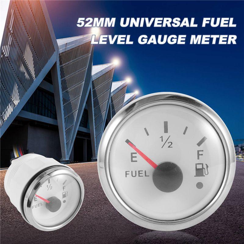A73Q-52Mm Fuel Level Gauge 0-190Ohm Switchable 240-33Ohm Fuel Oil Level Meter Waterproof Boat Car Gauges With Alarm