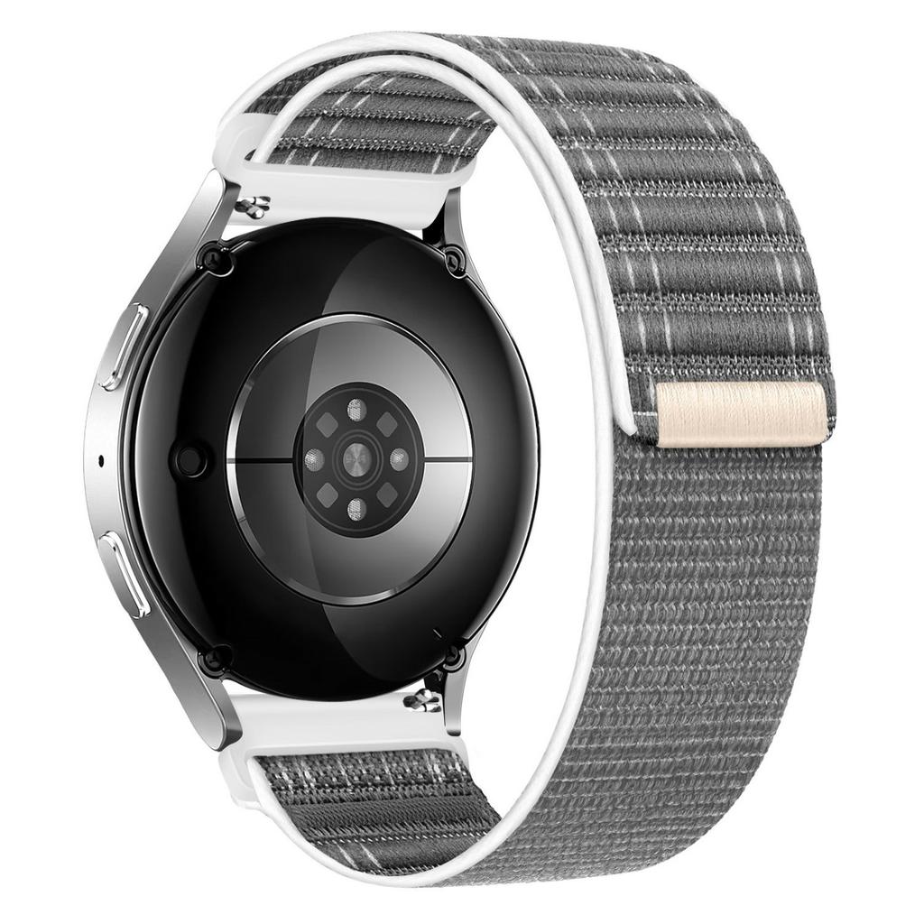 For Samsung Galaxy Watch7 44mm / 40mm Nylon Watch Band 20mm Wave Pattern Magic Tape Closure Wrist Strap
