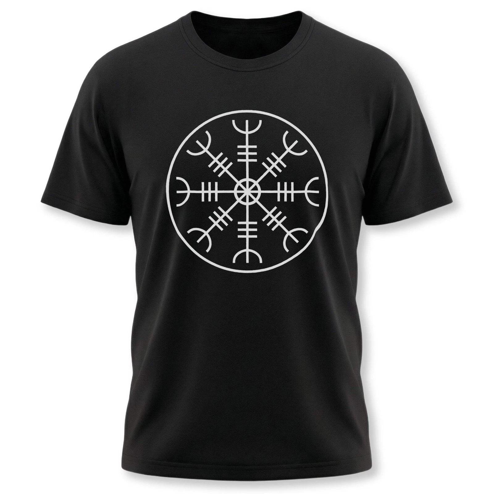 Aegishjalmur Norse T-Shirt | Viking Helm of Awe Graphic Tee Shirt Design L