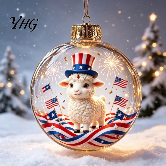 Christmas Gift Embellishments Glowing Story Ornament, Light?Up Mini Holiday Scene Hanging Ball with Warm Party Favors LED Light, Clear Plastic