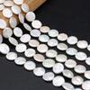 1String, White Baroque Pearls, Button Shape Natural Pearls Beads, 15-16mm, for DIY Necklaces Bracelets Accessories, Jewelry Making Gift 36cm