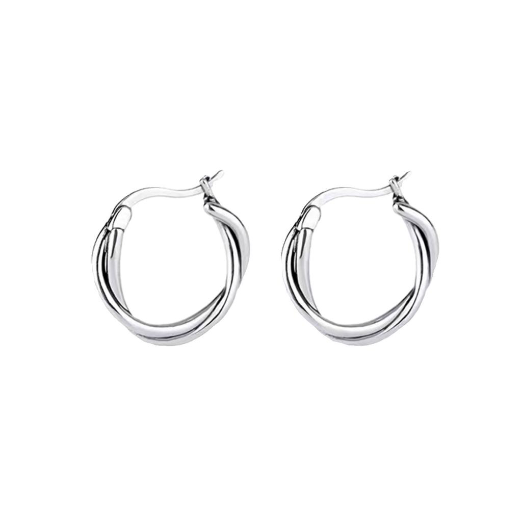 Twist Earrings Women'S Niche High-End Plain Ring Earrings New Year Earrings Premium Durable Quality Useful Practical