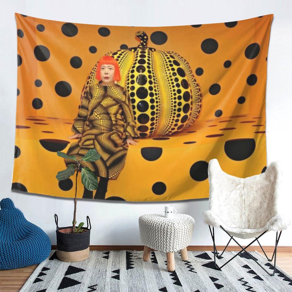 Yayoi Kusama Abstract Painting Tapestry Wall Hanging Aesthetic Home Decor Tapestries for Dorm Room