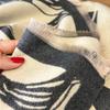 Retro printing contrasting colors double-sided imitation cashmere scarf winter high-end warm shawl women