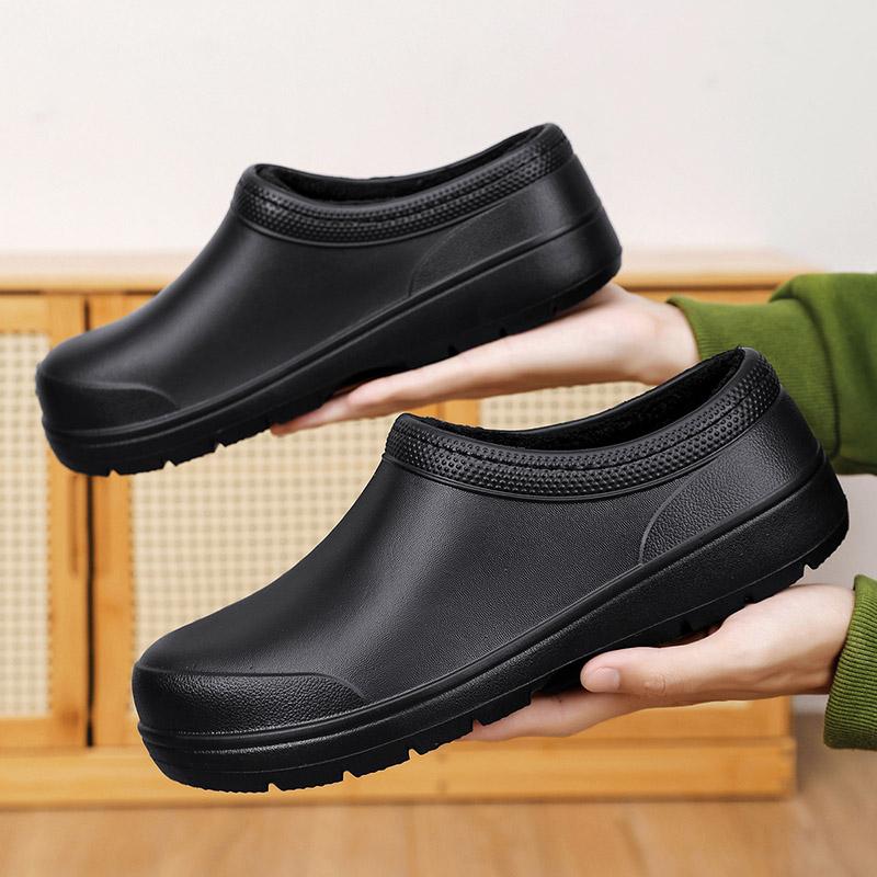 Módní kuchyňské boty pánské zahradní dřeváky venkovní ležérní vodotěsné dešťové boty protiskluzové restaurační pracovní boty olejivzdorné kuchařské boty