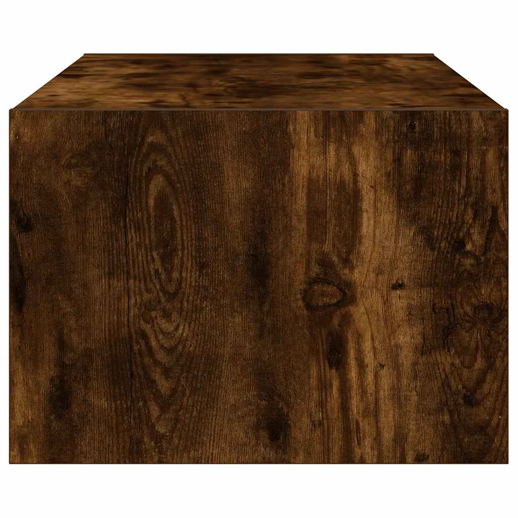 TV Cabinet with LED Lights Smoked Oak Finish 100 x 35.5 x 25 cm