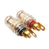 Gold-Plated Copper 520 Medium-Length Binding Post with Transparent Crystal for Audio Amplifiers, Compatible with 4mm Banana Sockets