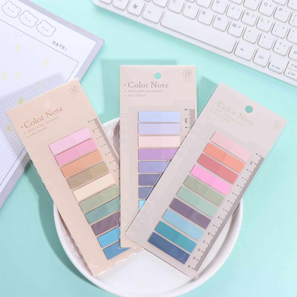 Multi Color Index Tabs Set Self Adhesive Page Marker Tabs Morandi Sticky Notes  Stationary