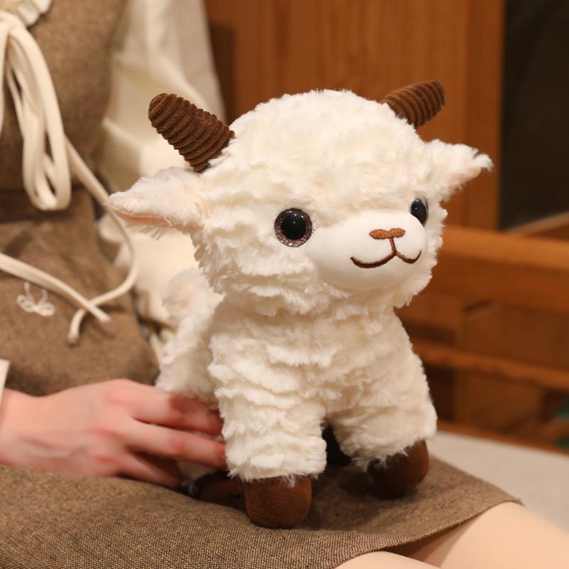 11~25Cm Standing Lamb Sheep Doll Brown White Cute Grassland Animal Plushie Companion Overnight Gift