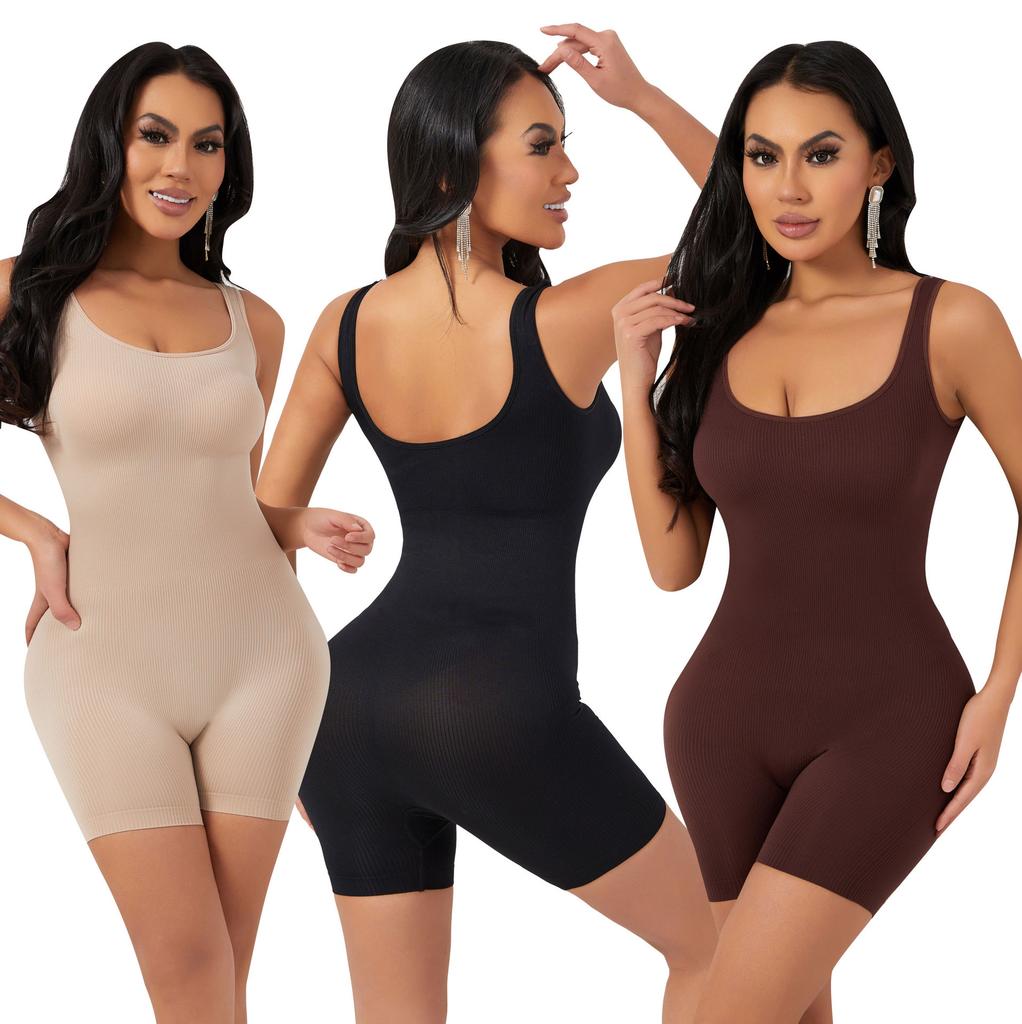 Damen U-Rücken Bodysuit Shapewear Schlankmachender Bodysuit Shaper Taillenformer Weste Bauchkontrolle Tanktops Push-up Leotards