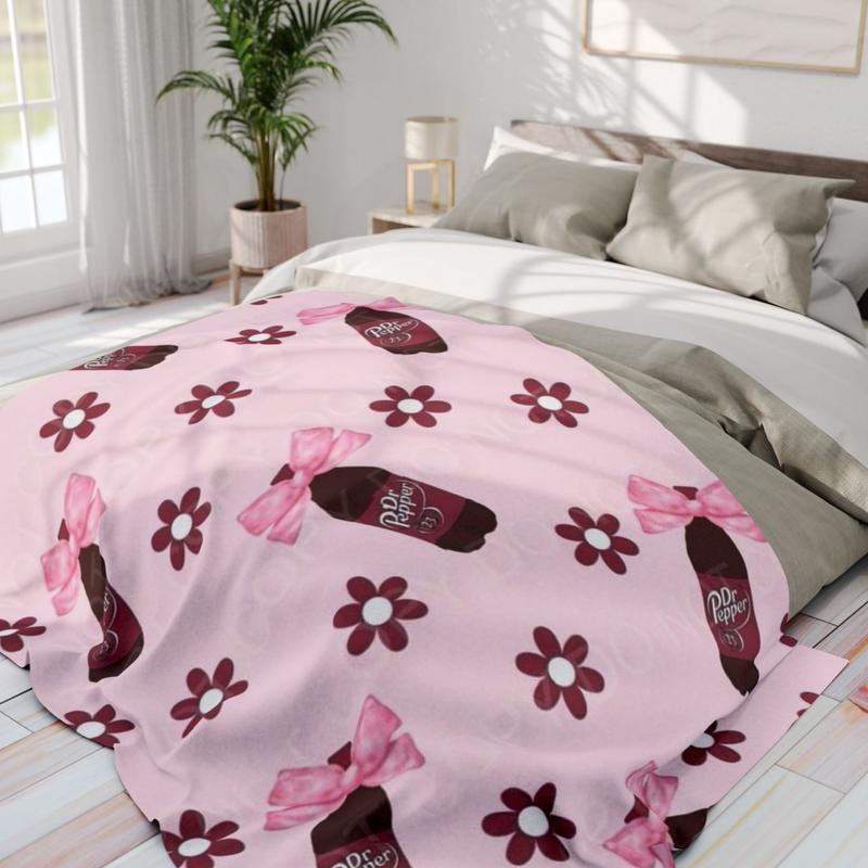 Pepper With Coquette Bow Flat Velvet Blanketmultipurpose Soft Office Bedding Blanket Plushthin Quilt Custom Blankets
