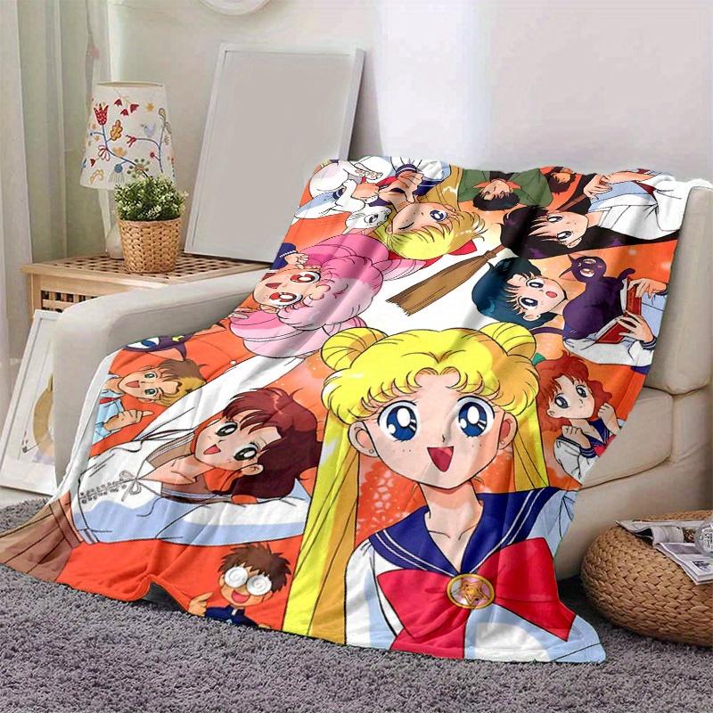 1pc Usagi Tsukino and Her S Sailor Moon Blanket Soft Throw for Home Decor, Gift Idea for and , Seasonal Use .D103