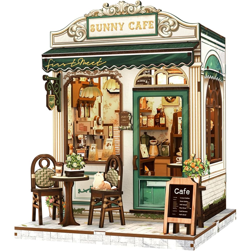 CuteBee DIY Book Nook Kit 3D Wooden Craft with LED Miniature House Decor for Teens and Adults